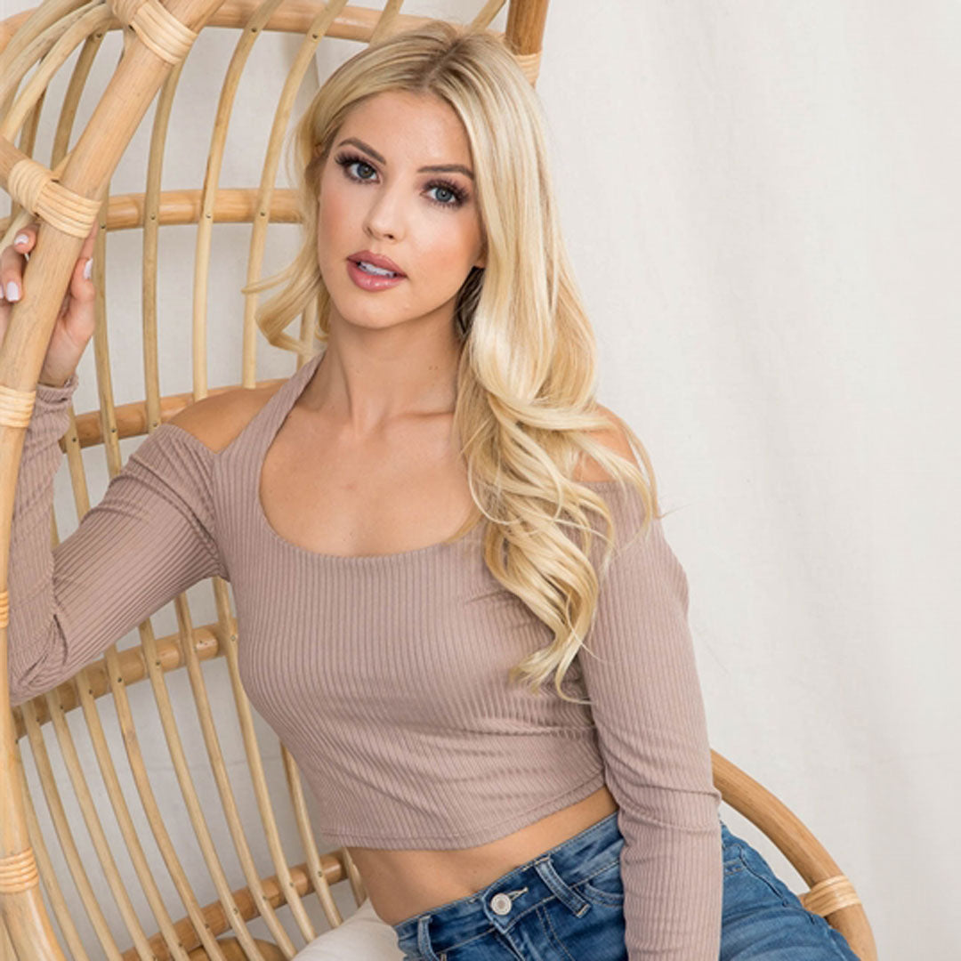 Mocha Crop Top, Top, Crop top, Mocha top, Top, Woman apparel, Women's top, Womens clothing - Miah & Elliott