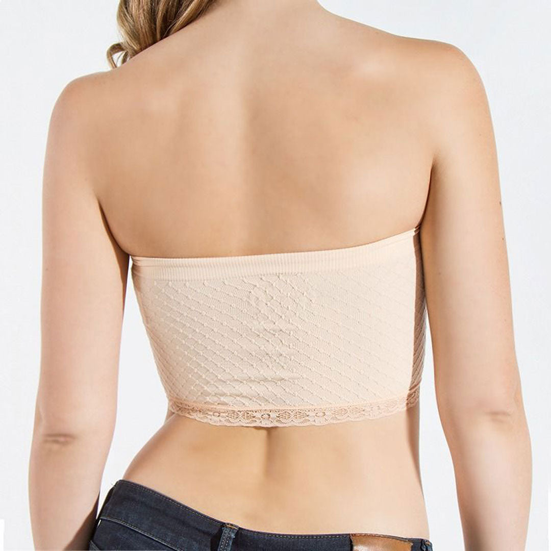 Textured Lace Bandeau, Bras & Underwear, Bandeau, Peach, Woman apparel, Womens clothing - Miah & Elliott