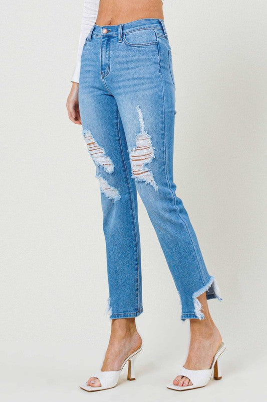 Mid Rise Straight Leg, Pants, Bottoms, Jeans, Womens clothing - Miah & Elliott