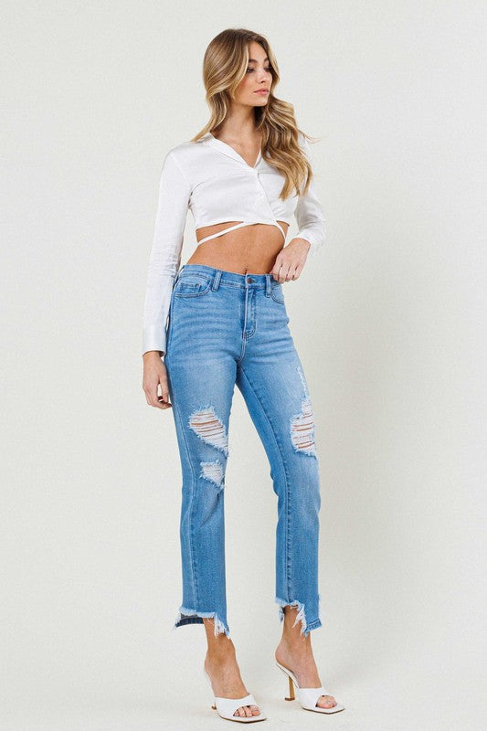 Mid Rise Straight Leg, Pants, Bottoms, Jeans, Womens clothing - Miah & Elliott