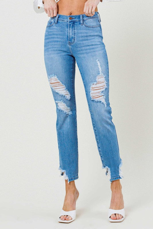 Mid Rise Straight Leg, Pants, Bottoms, Jeans, Womens clothing - Miah & Elliott