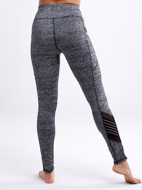 High-Waisted Workout Leggings with Mesh Panels, Pants, Bottoms, Leggings, Pants, Womens clothing - Miah & Elliott