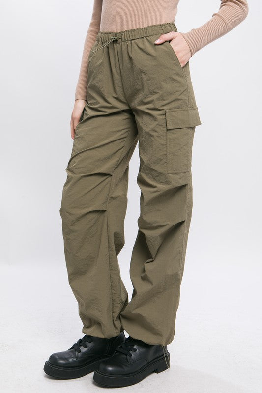 Loose Fit Parachute Cargo Pants, , Casual Pants, Contemporary, FashionGo Dropshipping, Only at FashionGo - Miah & Elliott