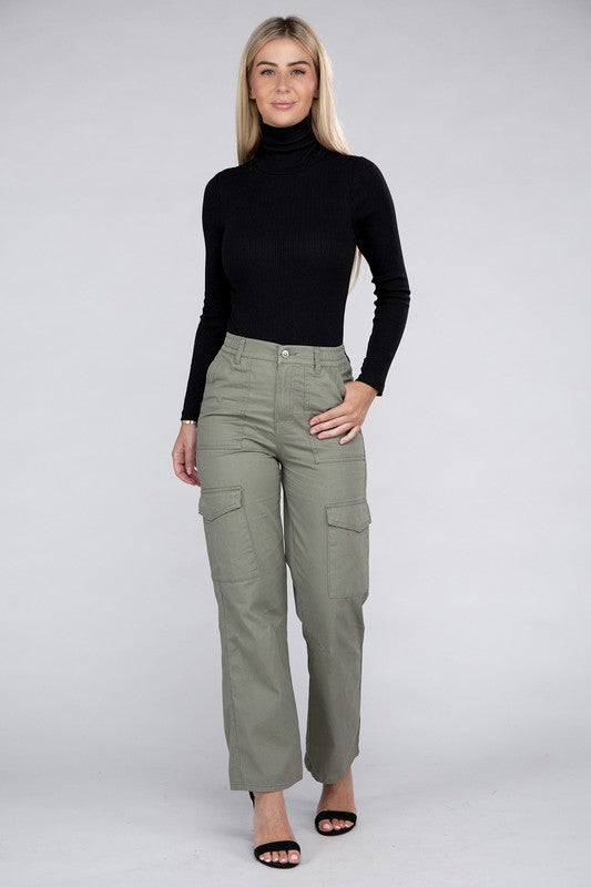 Everyday Wear Elastic-Waist Cargo Pants, , Casual Pants, FashionGo Dropshipping - Miah & Elliott