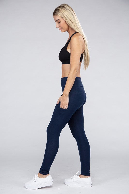 Active Leggings Featuring Concealed Pockets, Pants, Black, Bottoms, Leggings, Pants, Woman apparel, Womens clothing - Miah & Elliott