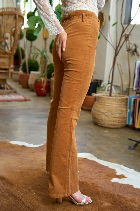 CORDUROY FLARE PANTS, , Casual Pants, Contemporary, Corduroy, FashionGo Dropshipping, Full, High Waisted, Sequin - Miah & Elliott