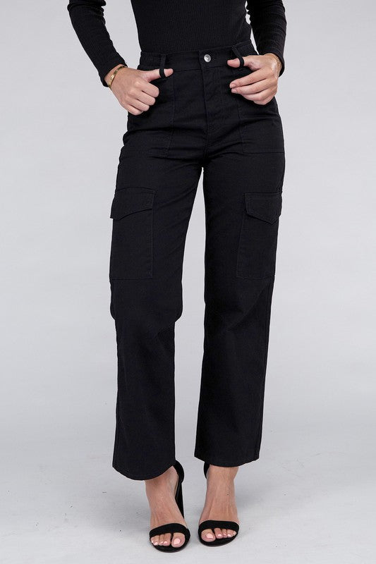 Everyday Wear Elastic-Waist Cargo Pants, , Casual Pants, FashionGo Dropshipping - Miah & Elliott