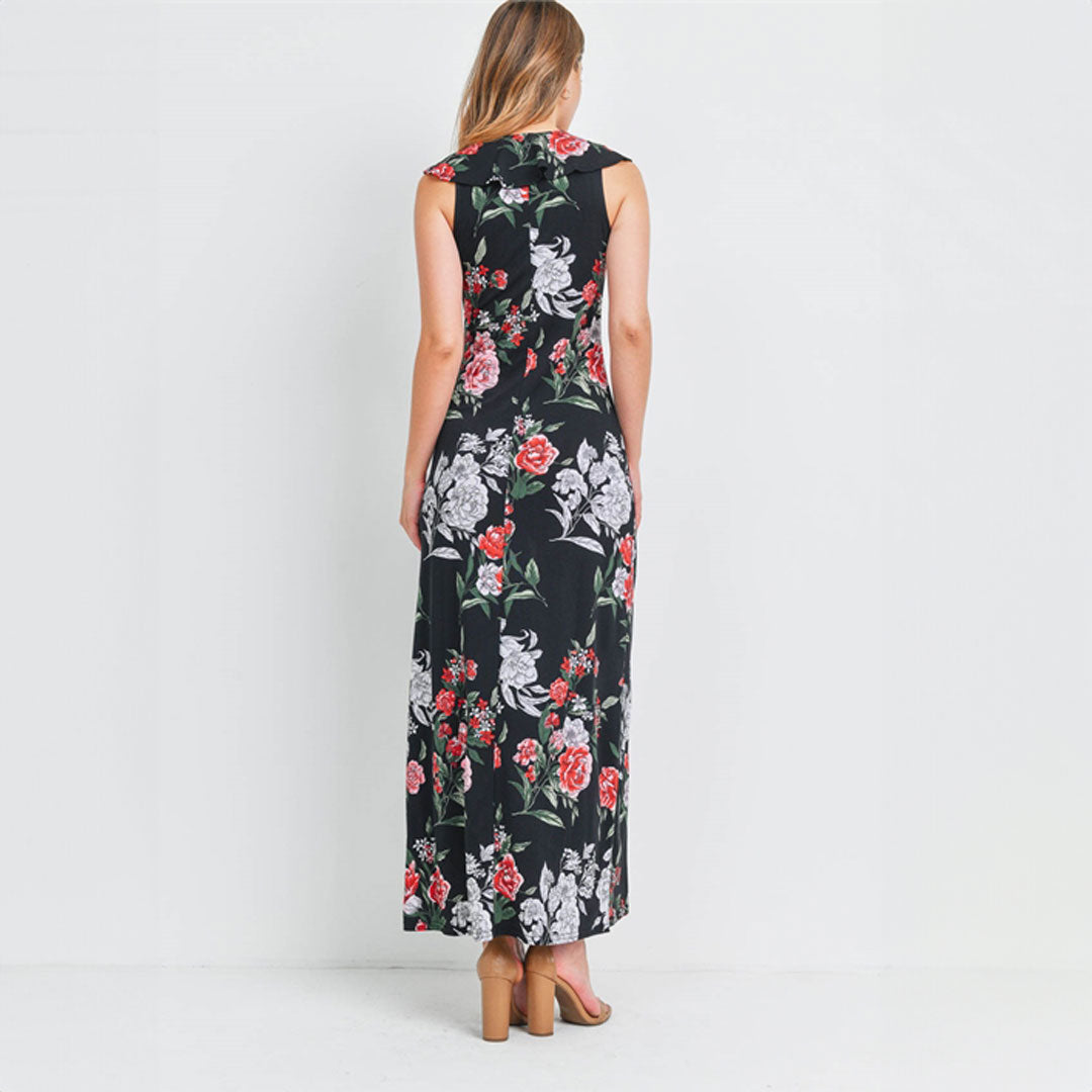 Black Flower Maxi Dress, Dress, Black, Dress, Floral, Maxi Dress, Woman apparel, Womens clothing - Miah & Elliott