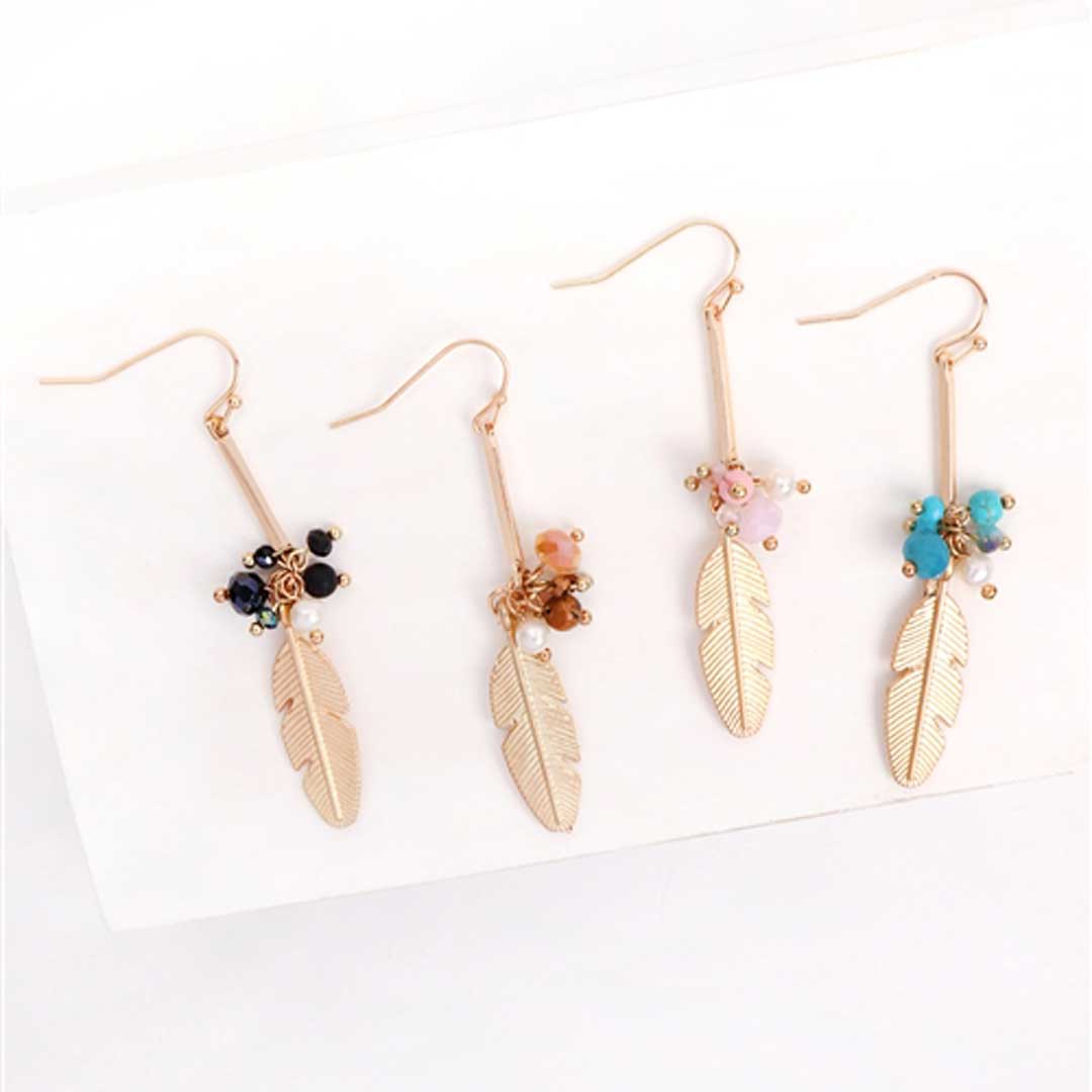 Feather Drop Earrings, Accessories, Accessories, Earrings - Miah & Elliott