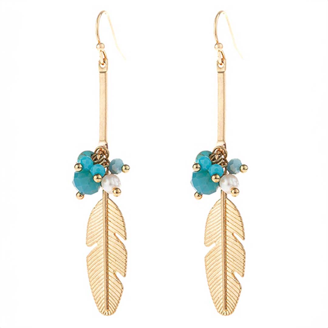 Feather Drop Earrings, Accessories, Accessories, Earrings - Miah & Elliott