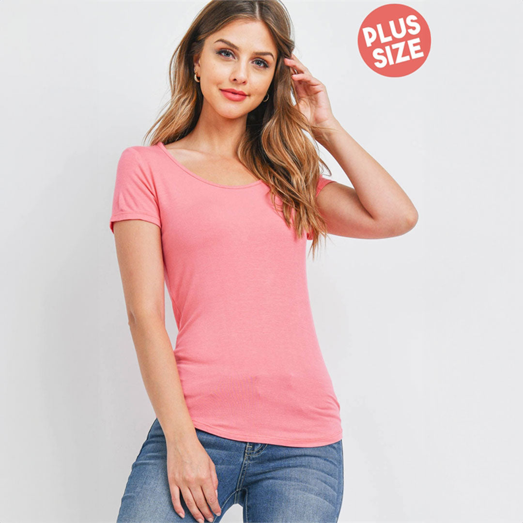 Coral Chic Top, Top, Coral top, Plus size, Top, Woman apparel, Women's top, Womens clothing - Miah & Elliott