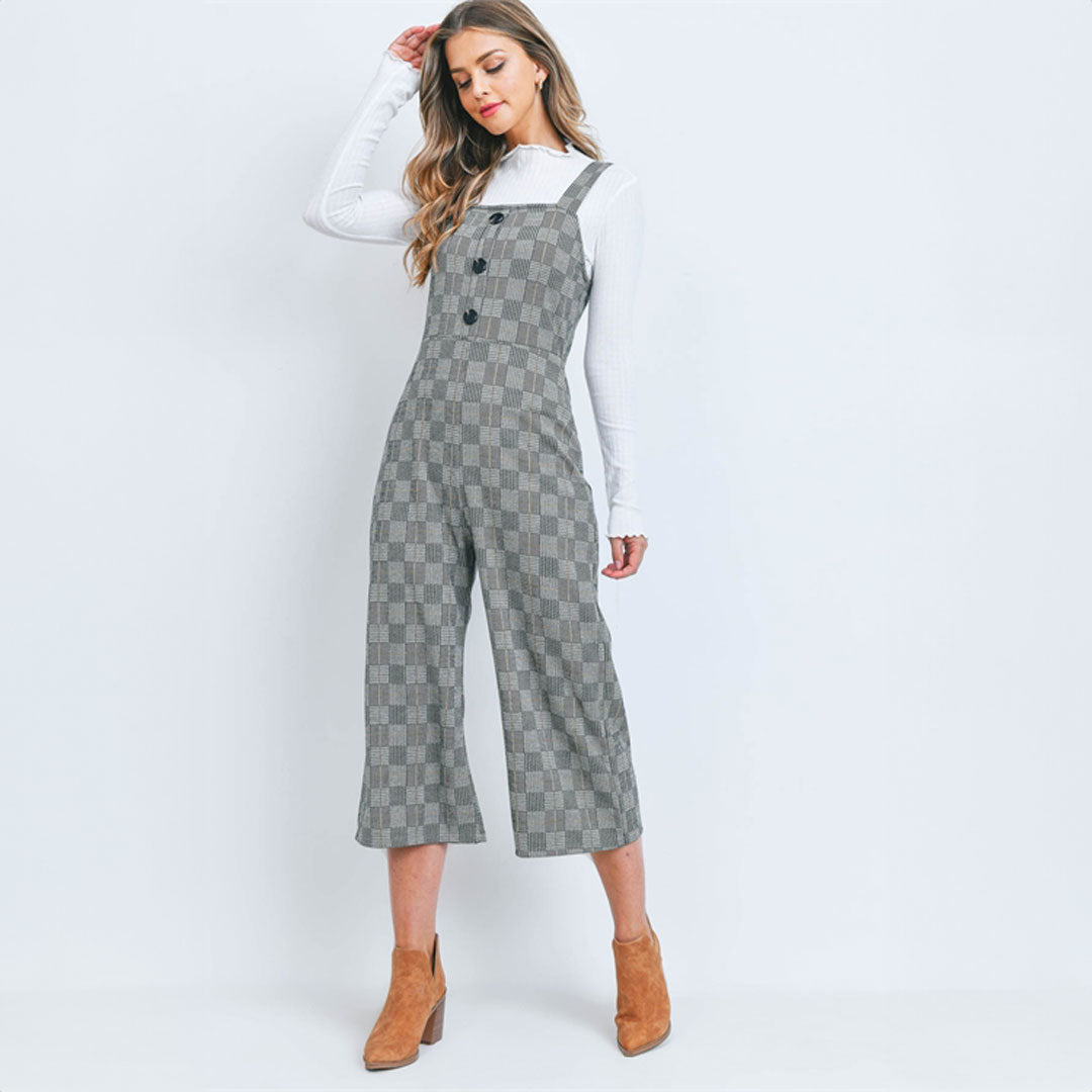 Black Checkered Jumpsuit, Jumpsuit, Jumpsuit, Romper, Woman apparel, Womens clothing - Miah & Elliott