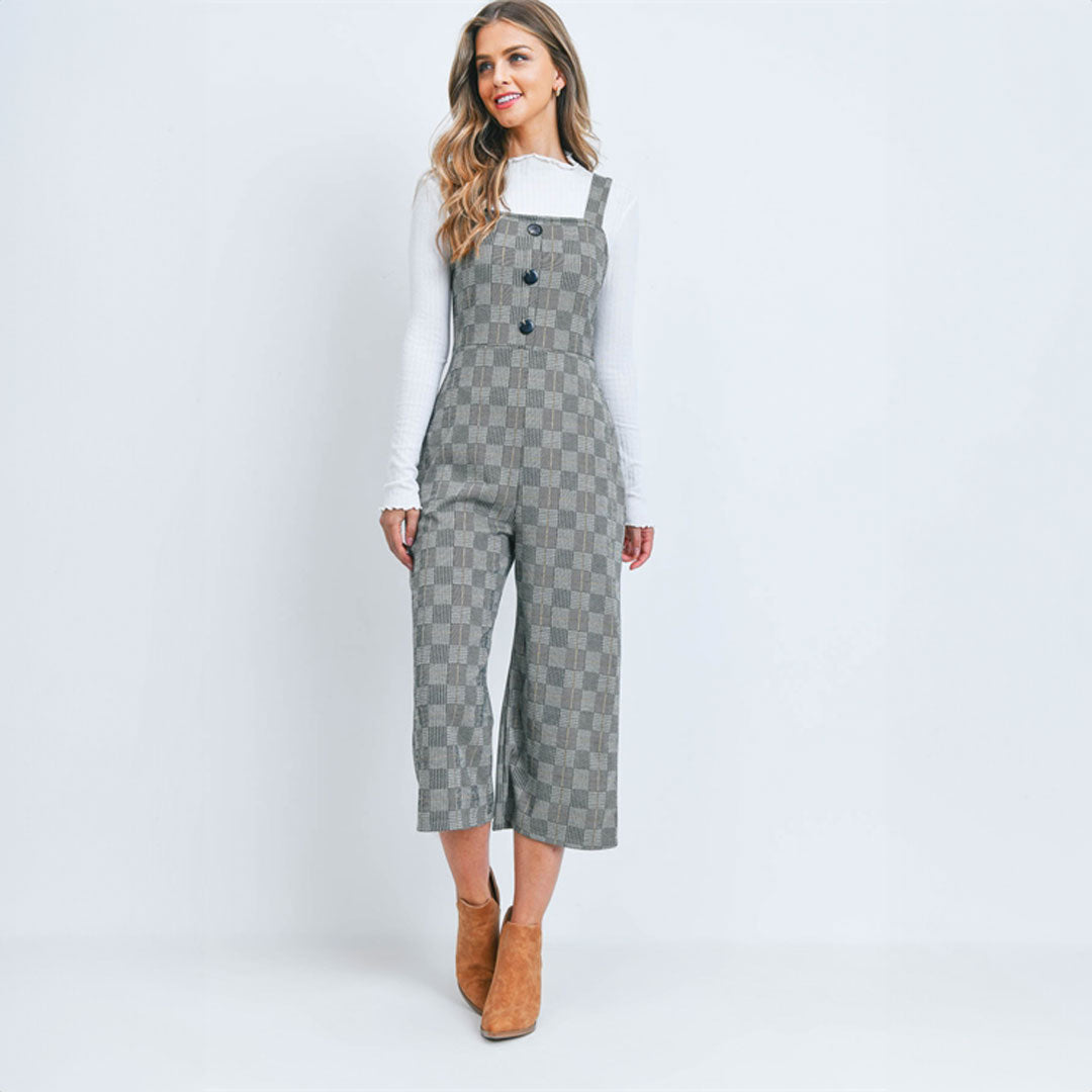 Black Checkered Jumpsuit, Jumpsuit, Jumpsuit, Romper, Woman apparel, Womens clothing - Miah & Elliott