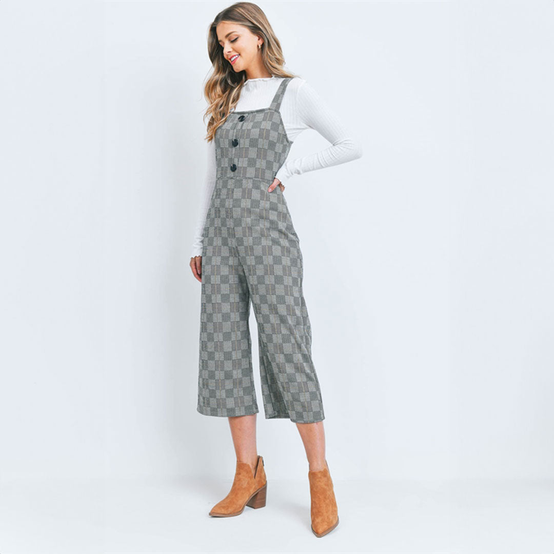 Black Checkered Jumpsuit, Jumpsuit, Jumpsuit, Romper, Woman apparel, Womens clothing - Miah & Elliott