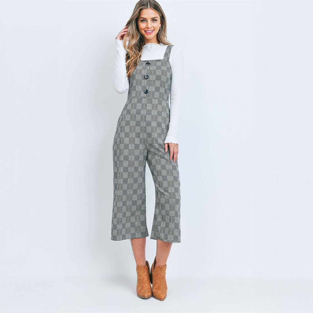 Black Checkered Jumpsuit, Jumpsuit, Jumpsuit, Romper, Woman apparel, Womens clothing - Miah & Elliott