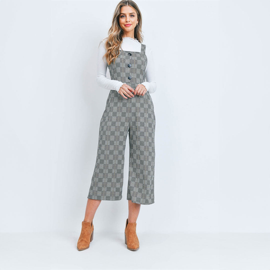 Black Checkered Jumpsuit, Jumpsuit, Jumpsuit, Romper, Woman apparel, Womens clothing - Miah & Elliott