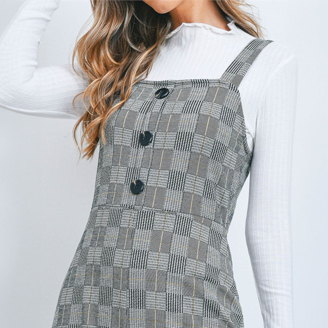 Black Checkered Jumpsuit, Jumpsuit, Jumpsuit, Romper, Woman apparel, Womens clothing - Miah & Elliott