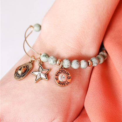 Cowboy Hat Charm Bracelet, Accessories, Accessories, Bracelet, Natural Stone - Miah & Elliott