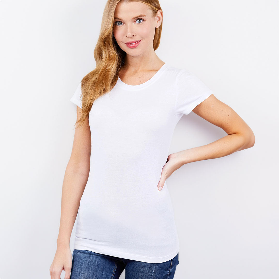 Fitted basic comfy tee, Top, Cute top, Top, White Top, Woman apparel, Women's top, Womens clothing - Miah & Elliott