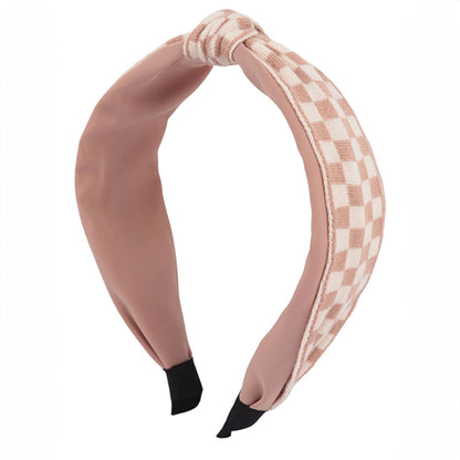 Checkered Headband, Accessories, Accessories, Black, Headband, Ivory - Miah & Elliott