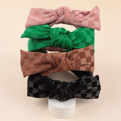 Ribbon Checker Headband, Accessories, Accessories, Black, brown, Green, Headband, Pink - Miah & Elliott