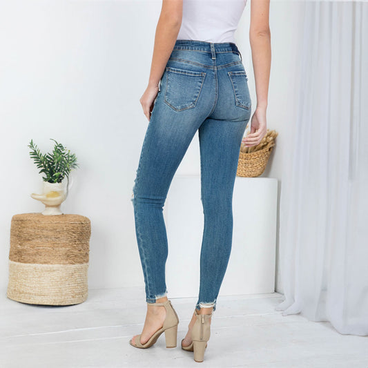 Distressed Skinny Leg Jeans, Pants, Blue, Bottoms, Jeans, Pants, Woman apparel, Womens clothing - Miah & Elliott