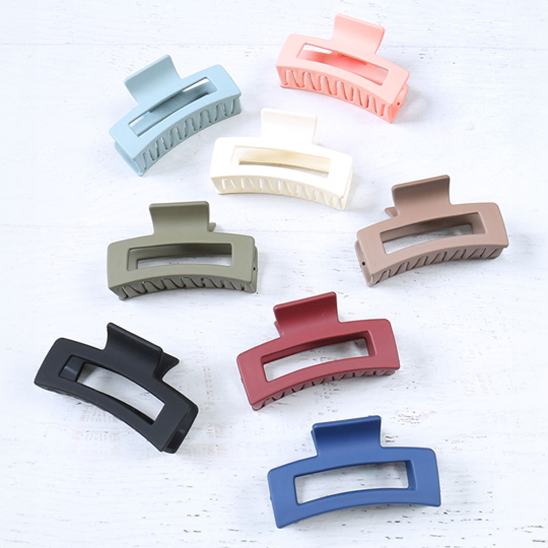 Rectangle Hair Claw, Accessories, Accessories, Blue, Hair Accessory, Navy Blue, Olive, Pink - Miah & Elliott