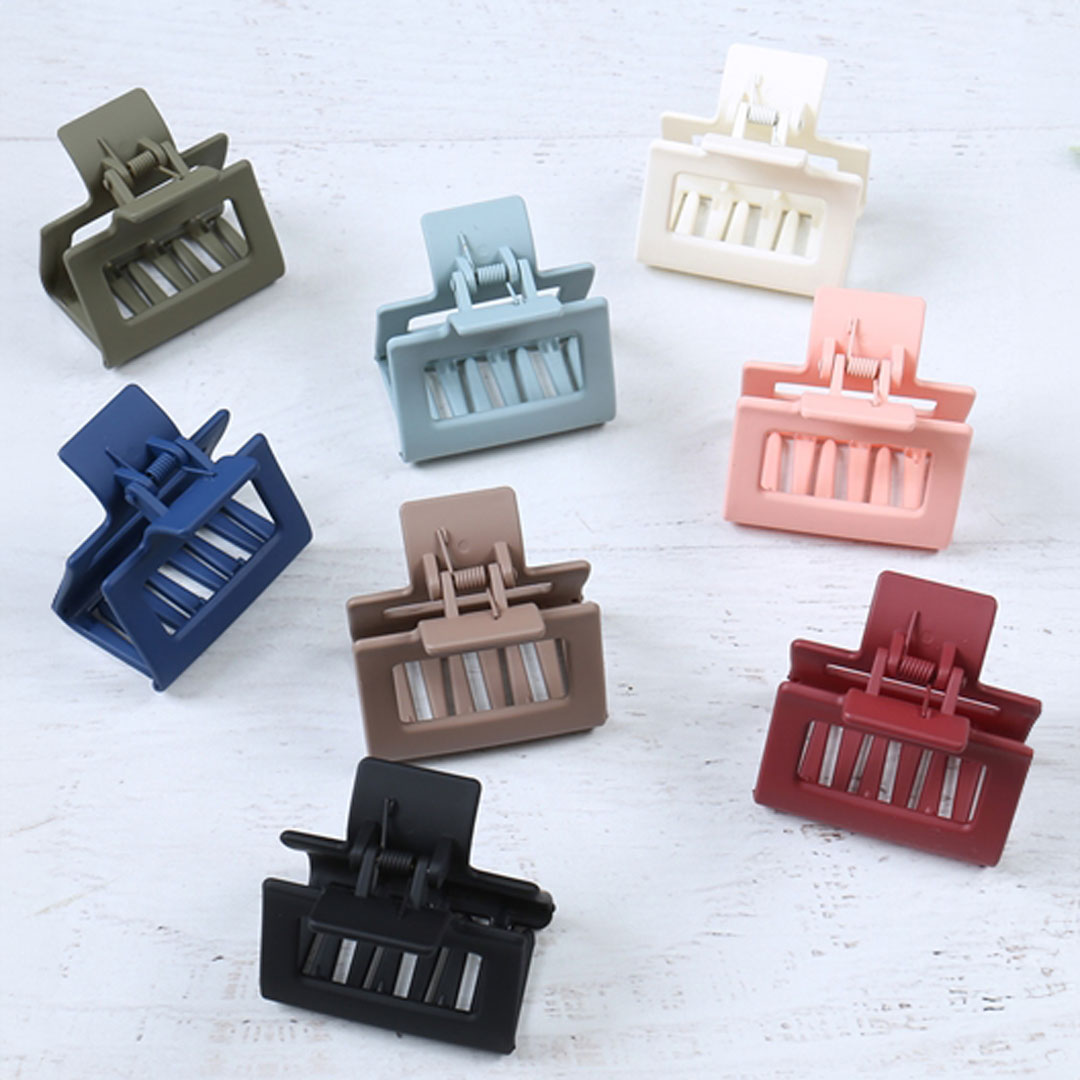 Square Claw Clip, Accessories, Accessories, Black, Blue, Burgundy, Ivory, Olive, Pink - Miah & Elliott