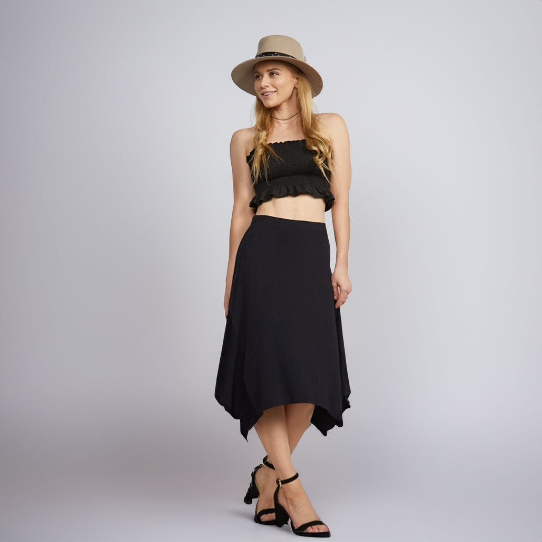 Sharkbite Hem Skirt, Skirts, Black, Dress, Woman apparel, Womens clothing - Miah & Elliott