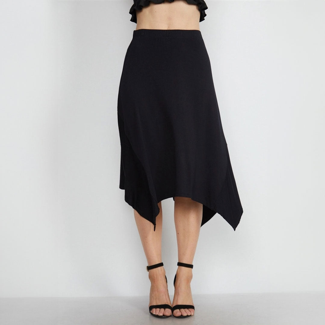 Sharkbite Hem Skirt, Skirts, Black, Dress, Woman apparel, Womens clothing - Miah & Elliott