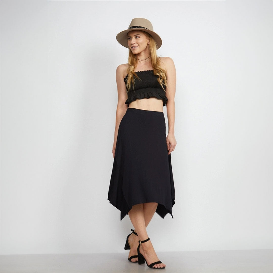 Sharkbite Hem Skirt, Skirts, Black, Dress, Woman apparel, Womens clothing - Miah & Elliott