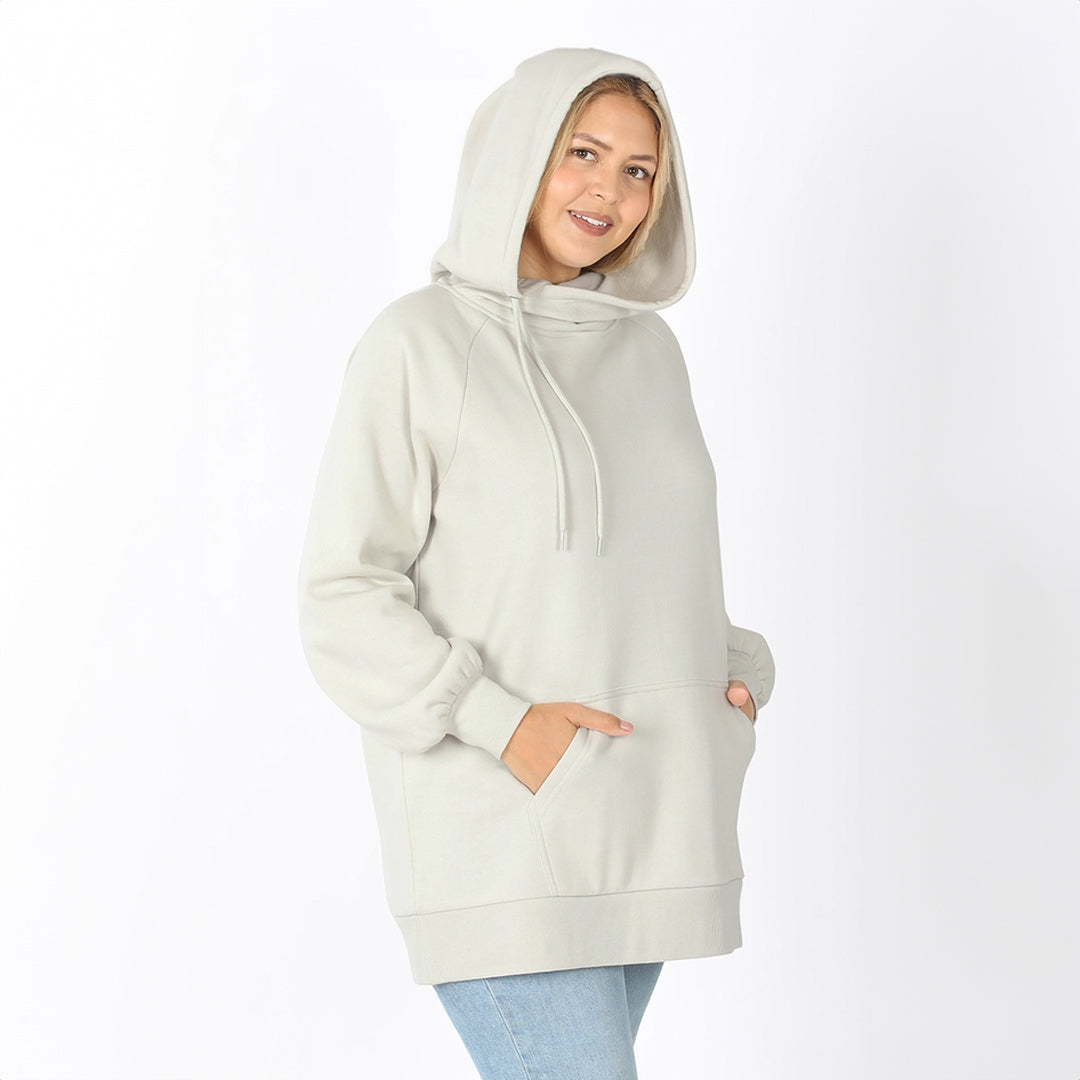 SIDE TIE HOODIE LONGLINE SWEATSHIRTS, Hoodie, Curvy, Cute top, hoodie, Plus size, Top, winter, With curves, Woman apparel, Women's top, Womens clothing - Miah & Elliott
