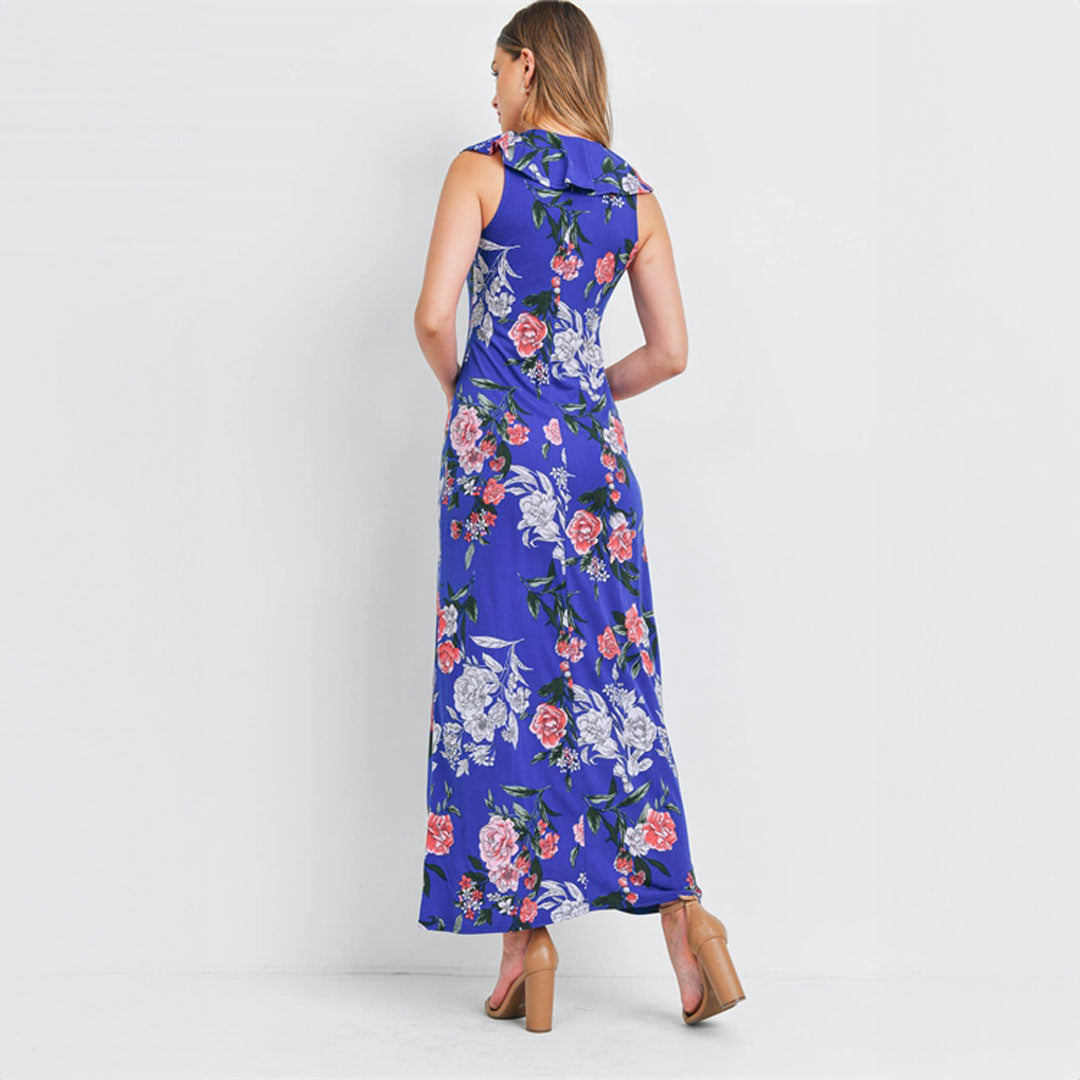 Royal Flower Maxi Dress, Dress, Dress, Floral, Maxi Dress, Royal Blue, Woman apparel, Womens clothing - Miah & Elliott