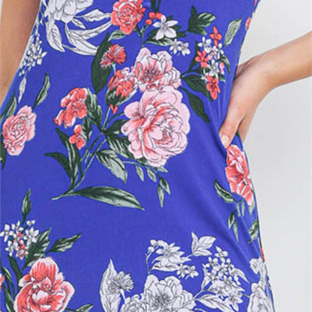 Royal Flower Maxi Dress, Dress, Dress, Floral, Maxi Dress, Royal Blue, Woman apparel, Womens clothing - Miah & Elliott