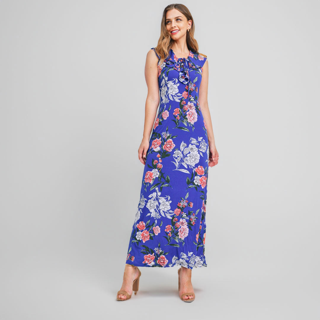 Royal Flower Maxi Dress, Dress, Dress, Floral, Maxi Dress, Royal Blue, Woman apparel, Womens clothing - Miah & Elliott