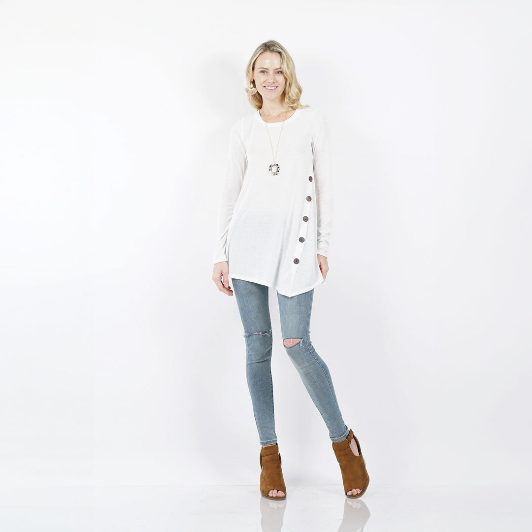 Cozy Knit Tunic Ivory, Top, Cute top, Top, winter, Woman apparel, Womens clothing - Miah & Elliott