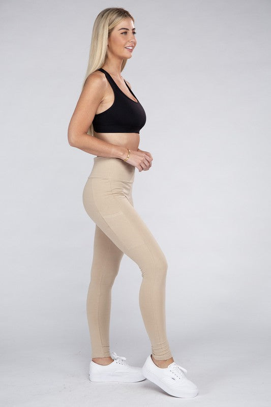 Active Leggings Featuring Concealed Pockets, Pants, Black, Bottoms, Leggings, Pants, Woman apparel, Womens clothing - Miah & Elliott