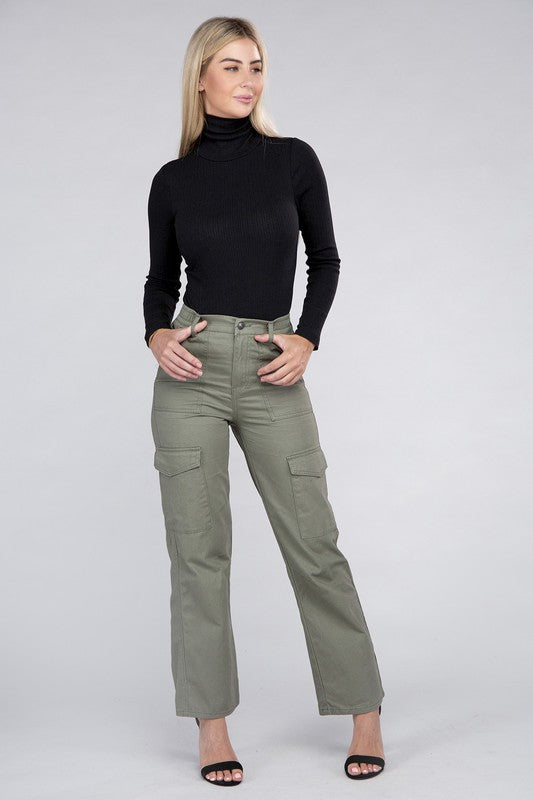 Everyday Wear Elastic-Waist Cargo Pants, , Casual Pants, FashionGo Dropshipping - Miah & Elliott