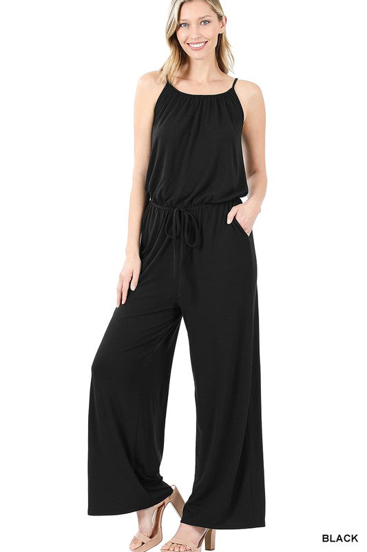 SPAGHETTI STRAP JUMPSUIT WITH POCKET, Jumpsuit, Jumpsuit - Miah & Elliott