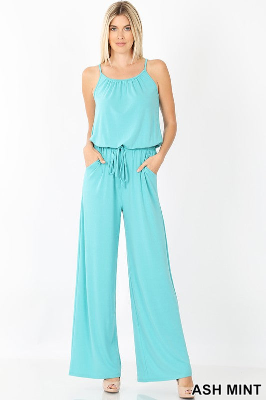 SPAGHETTI STRAP JUMPSUIT WITH POCKET, Jumpsuit, Jumpsuit - Miah & Elliott