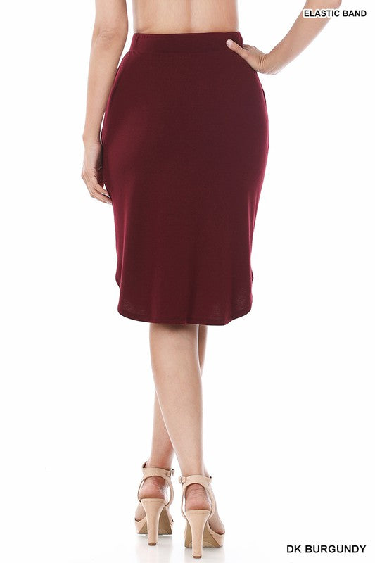 SELF TIE TULIP HEM SKIRT WITH SIDE POCKETS, Skirts, Casual Skirt - Miah & Elliott