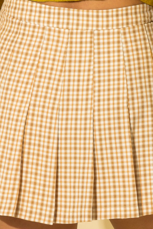 TEASE ME PLAID PLEATED SKATER MINI SKIRT, Skirts, Casual Skirt - Miah & Elliott