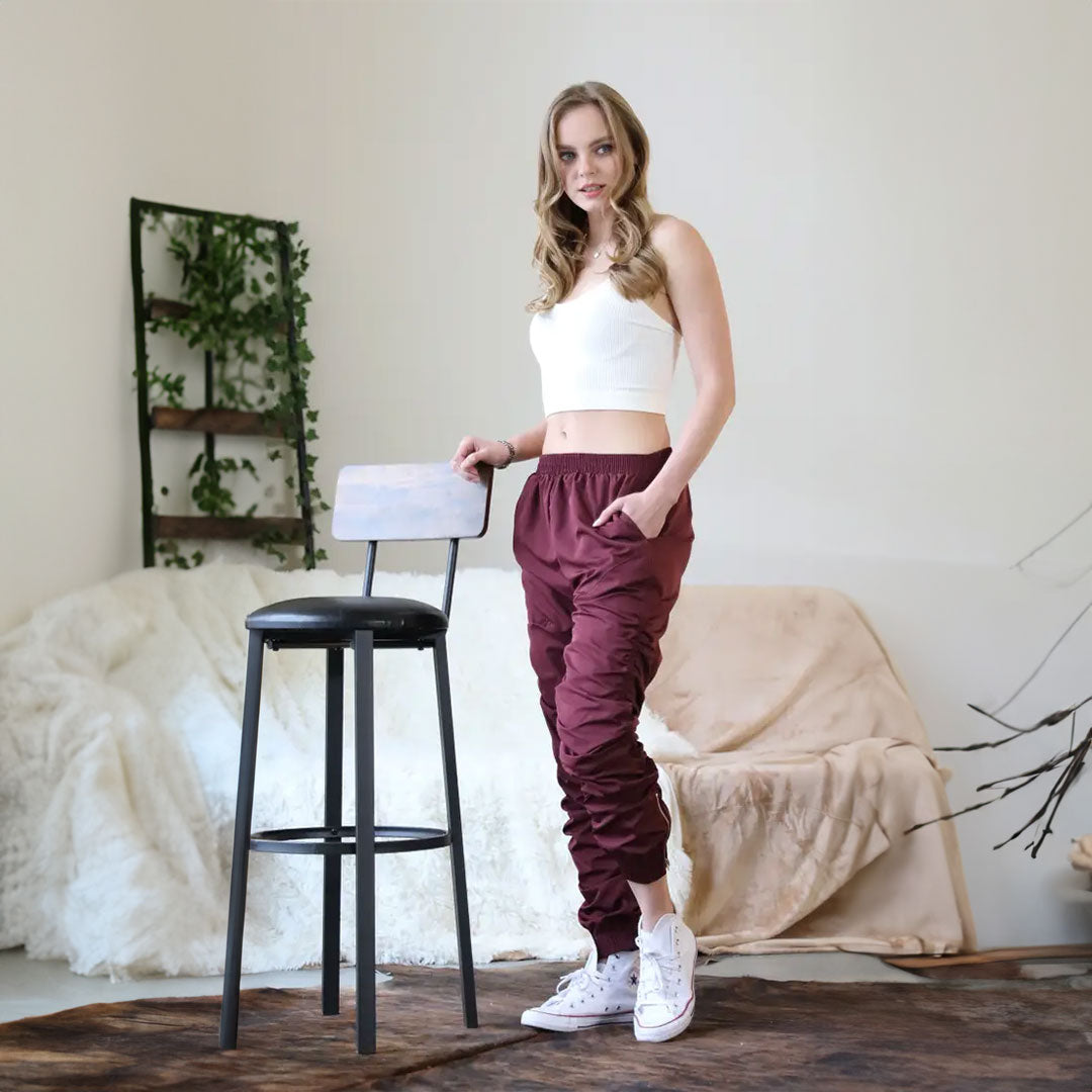 Ruched Pants, Pants, Black, Bottoms, Burgundy, Pants, Woman apparel, Womens clothing - Miah & Elliott